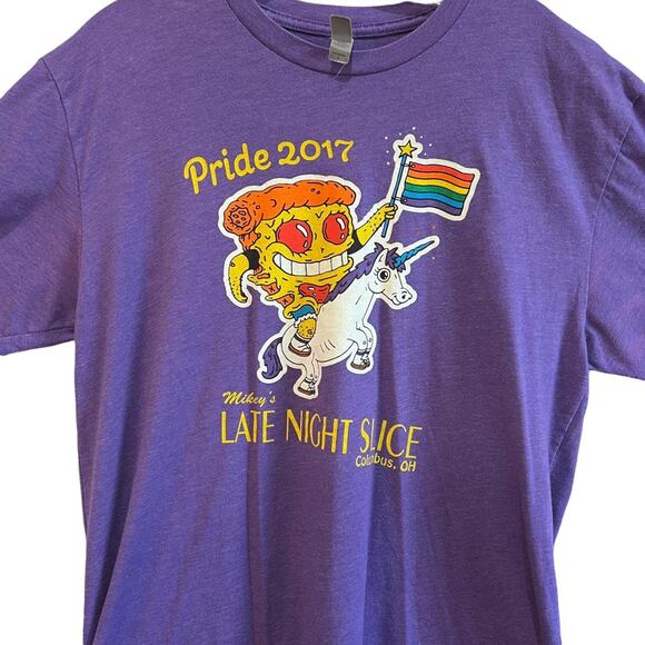 Pride Pizza Rainbow Unicorn 2017 Graphic Tee - Picture 2 of 4